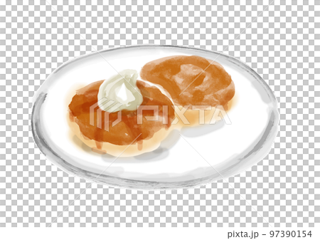 pancake hand drawn illustration 97390154