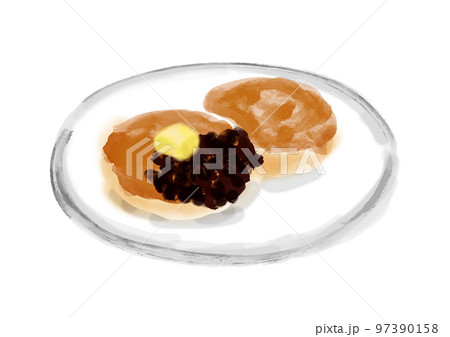 小倉パンケーキの手描きイラスト 97390158