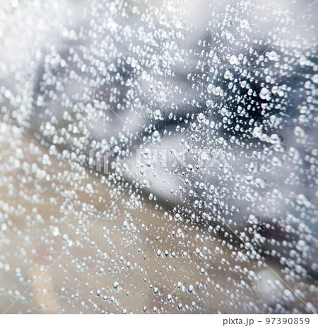 Raindrops on the car wondow Raindrops on the car wondow 97390859