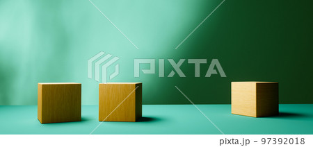 Square blocks and cubes - geometric shapes - 3D 97392018