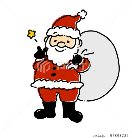 サンタクロースの手描きイラストのイラスト素材 [97393282] - PIXTA