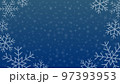雪が舞い落ちる背景素材，夜空，フレーム風 97393953