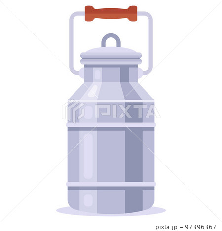 small aluminum can for milk or water. 97396367