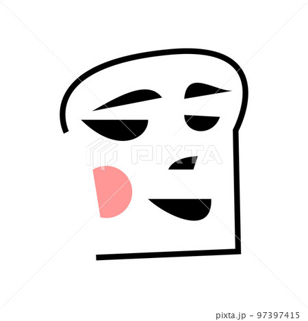 Vector female face in unmatched style 97397415