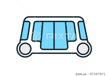 自動運転車。未来の車のベクターイラスト素材。 97397871