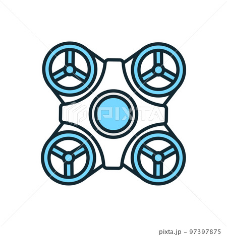 未来の車、鳥瞰図。空飛ぶタクシーのベクターイラスト素材。 97397875
