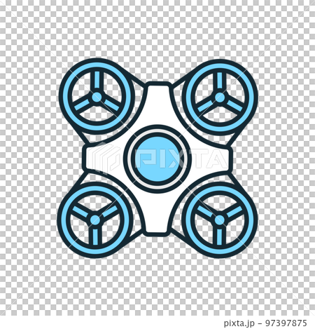 未来の車、鳥瞰図。空飛ぶタクシーのベクターイラスト素材。 97397875