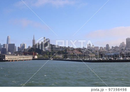 City of San Francisco from ferry to Alcatraz 97398498