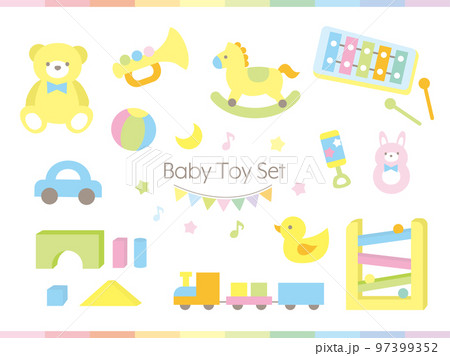 赤ちゃん用のおもちゃのイラスト素材セット 97399352