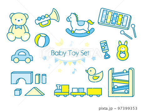 赤ちゃん用のおもちゃのイラスト素材セット 97399353