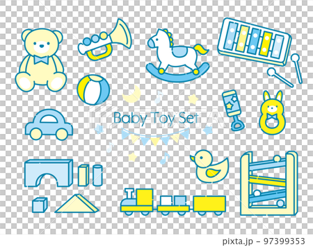 赤ちゃん用のおもちゃのイラスト素材セット 97399353