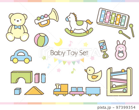赤ちゃん用のおもちゃのイラスト素材セット 97399354