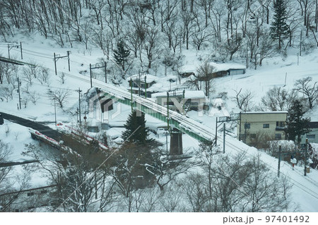 群馬県　上越線　湯檜曽ループ線からの車窓 97401492
