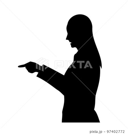 怒るビジネスウーマンのシルエットイラスト 怒るビジネスウーマンのシルエットイラスト 97402772