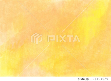 和紙に絵の具で色を塗った黄色のニュアンスカラーの背景素材 97404029