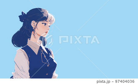 憂いを帯びた顔の少女「AI生成画像」 97404036