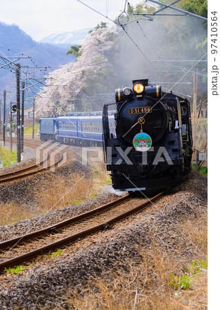桜をバックに走るD51 498 桜をバックに走るD51 498 97410564