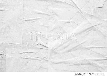 Blank white crumpled and creased paper poster texture Blank white crumpled and creased paper poster texture 97411359