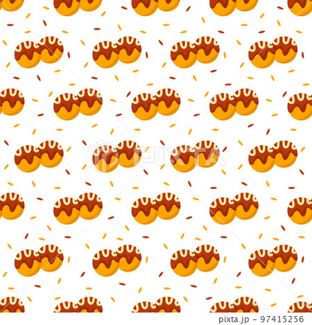 Seamless pattern with Takoyaki, for decoration 97415256