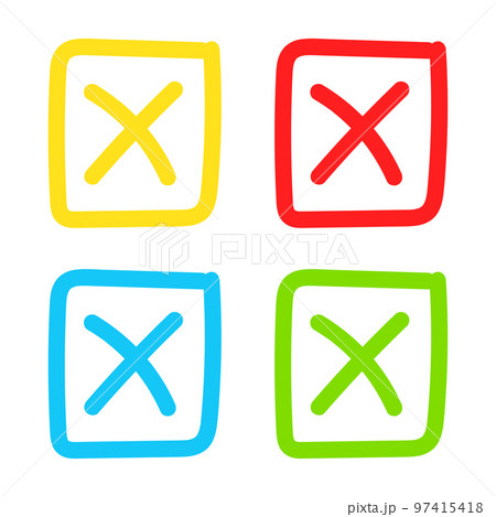 Set of hand drawn Cross Mark 97415418