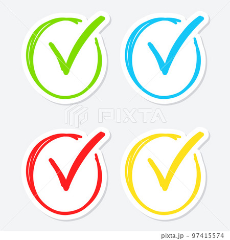 Set of hand drawn Check Mark Set of hand drawn Check Mark 97415574