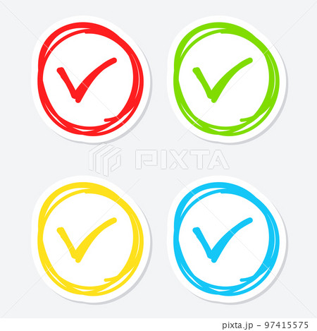 Set of hand drawn Check Mark 97415575