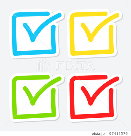 Set of hand drawn Check Mark 97415576