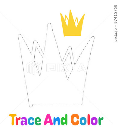 Crown tracing worksheet for kids 97415759