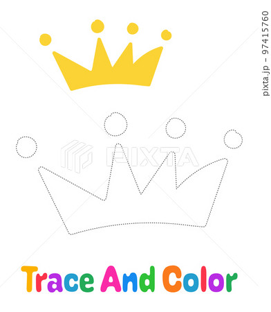 Crown tracing worksheet for kids 97415760