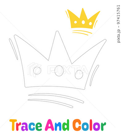 Crown tracing worksheet for kids 97415761