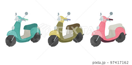 かわいいカラフルバイクのイラストセット 97417162