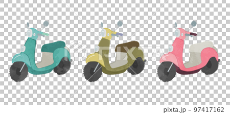 かわいいカラフルバイクのイラストセット 97417162