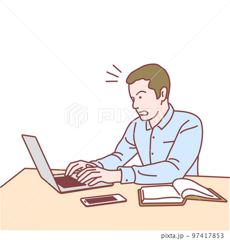 ノートパソコンで仕事をする男性 97417853
