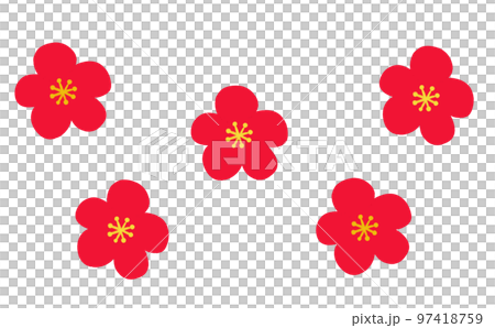 蠟筆劃梅花3(紅) 蠟筆劃梅花3(紅) 97418759