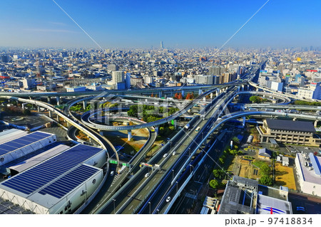 【大阪府】快晴の東大阪ジャンクション 97418834