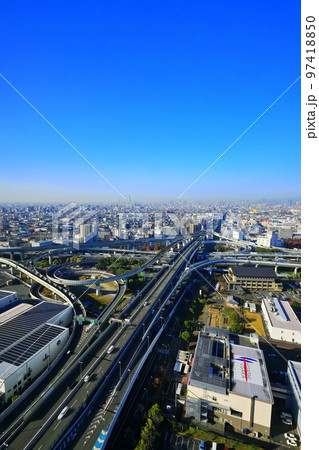 【大阪府】快晴の東大阪ジャンクション 【大阪府】快晴の東大阪ジャンクション 97418850