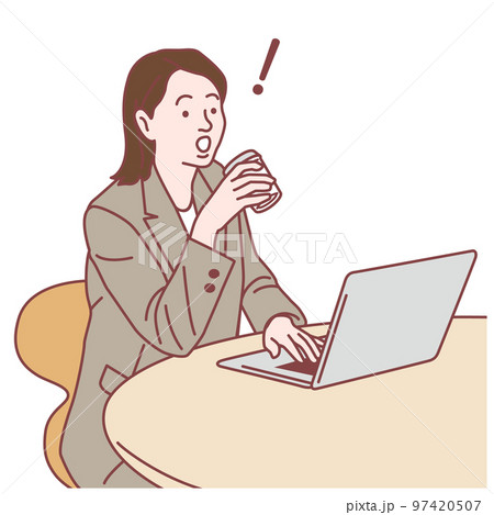 ノートパソコンで仕事をする女性 97420507
