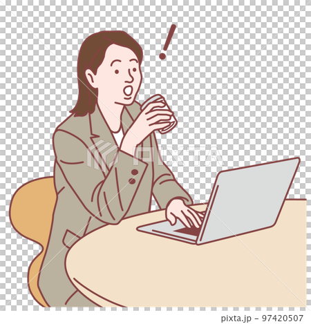 ノートパソコンで仕事をする女性 97420507