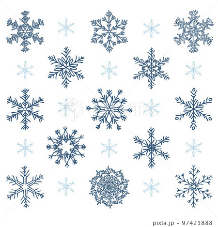 Free Set Of Hand Drawn Snowflakes Vector - TitanUI