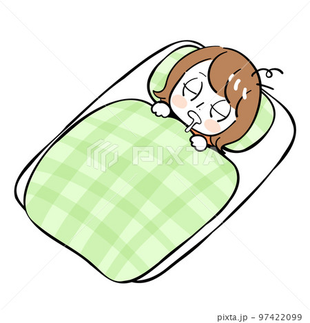 女性　布団　睡眠 97422099