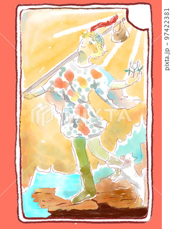 タロットカード愚者 水彩のイラスト素材 [97422381] - PIXTA