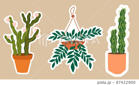 House plants stickers. Set of hygge tropical patee succulent plants stickers. Cozy lagom style collection of plants in cartoon style. Hand draw vector bundle. House plants stickers. Set of hygge tropical patee succulent plants stickers. Cozy lagom style collection of plants in cartoon style. Hand draw vector bundle. 97422900