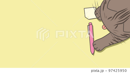 Cat Play top view vector hand draw Cat Play top view vector hand draw 97425950