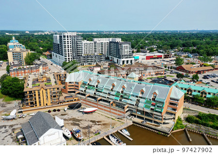 Aerial scene of the downtown of Oakville, Ontario, Canada 97427902