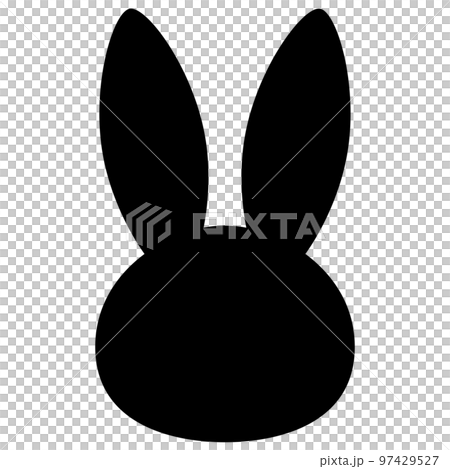 Rabbit front face silhouette illustration 97429527
