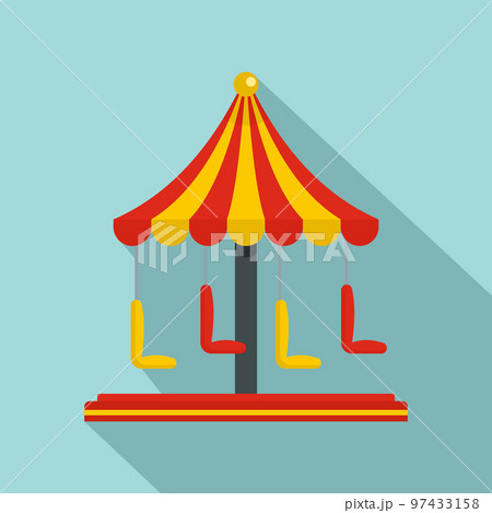 Circus carousel icon. Flat illustration of circus carousel vector icon for web design 97433158