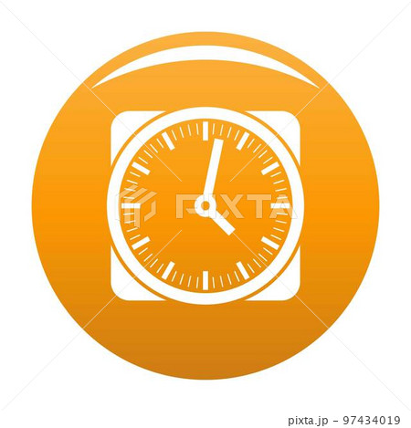 Clock retro icon. Simple illustration of clock retro vector icon for any design orange 97434019