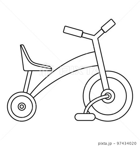 Children tricycle icon. Outline children tricycle vector icon for web design isolated on white background 97434020