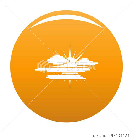 Cloudy sun icon. Simple illustration of cloudy sun vector icon for any design orange 97434121