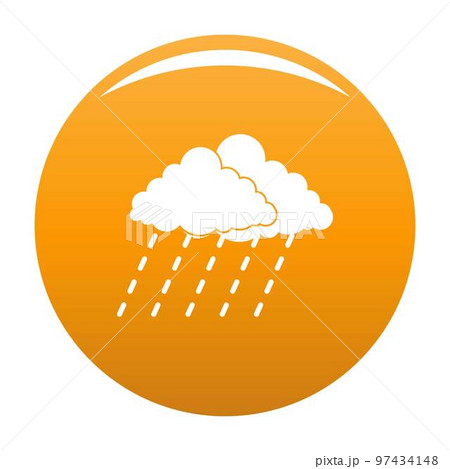 Cloud rain storm icon. Simple illustration of cloud rain storm vector icon for any design orange 97434148